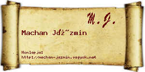 Machan Jázmin névjegykártya